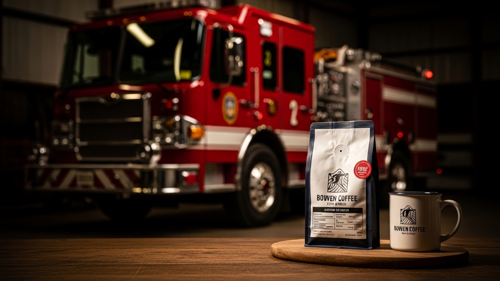 Fire Dept Coffee veteran owned first responder mission showing firefighter imagery and coffee brand story.